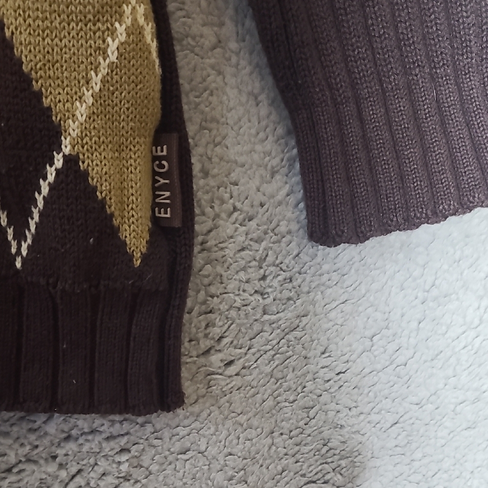 Enyce - Argyle Pattern Sweater - Black, Gold, Tan - Picture 7 of 7